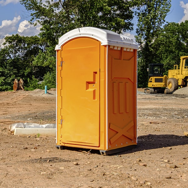 how often are the porta potties cleaned and serviced during a rental period in Ridgeway